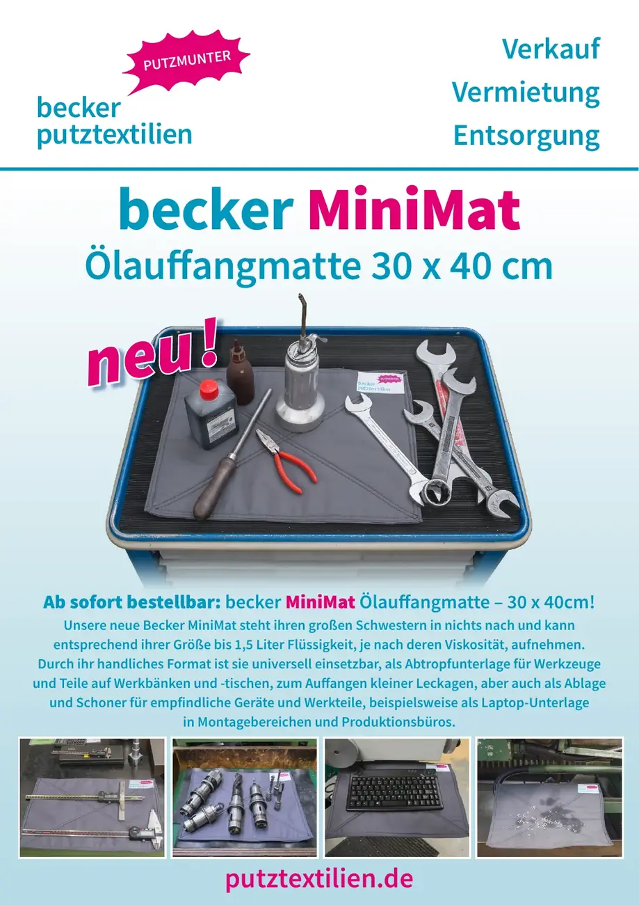 becker MiniMat Ölauffangmatte, Flyer, Seite 1
